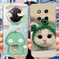 Honor X9C 5G Cute Dinosaur Cat Painted Casing HonorX9c X 9C 5G Soft Silicone TPU Phone Case
