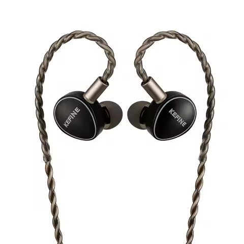KEFINE Quatio 2DD + 2BA Hybrid Hifi IEM Earphone Silver-Plated Braided Cable with Detachable 0.78 mm