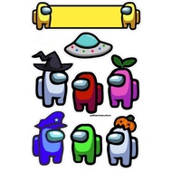 AMONG US Theme Topper/ Birthday Cake Decoration AMONG US/ Custom Cake Topper Name AMONG US