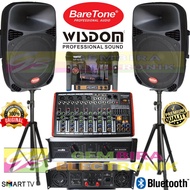 Paket Speaker Baretone 15 inch set power Megavox 2000watt Mixer Wisdom