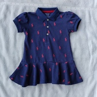 [RL] Baby Girl Polo Colar Printed Dress