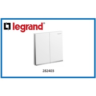 LEGRAND Single pole switch Galion - 16AX 250V~ 2 gang - 2-way - white (silver bar) 282403