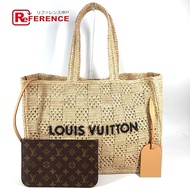 LOUIS VUITTONRFIC Damier Raffia 夏季購物手提包 MM 單肩包附小袋
