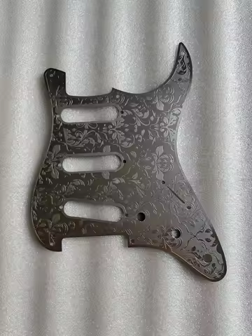 Costom Metal Pickguard 8 Holes 11Holes 3 Ply Electric Guitar Pickguard ST Carved Pattern Stainless S