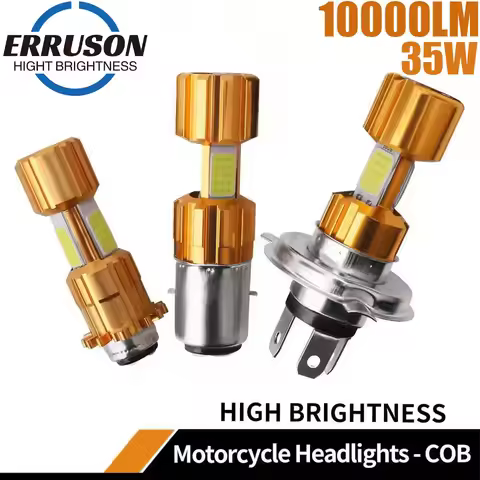 Erruson 35W 10000LM H6 BA2D H4 P15F COB LED Motorbike Headlamp Fog Light 6000K white Lights