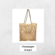 Bag Telekung Tudung Khaki Lace Vintage Bag Shoulder Aesthetic Women Embroidery Beg Hijab Travel Tote Bag Beg Kain Sembahyang Beg Telekung Wedding Gown Embroidery Handbag Beg Hantaran Kahwin Bunga Telur Zip Beach Tote Bag Ins Retro Elegant Fairy Lace Bag