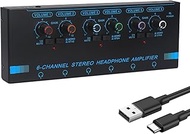 Horse Headphone Amp Amplifier, 6-Channel Metal Stereo Audio Amplifier, Mini Earphone Splitter, 1/4" 