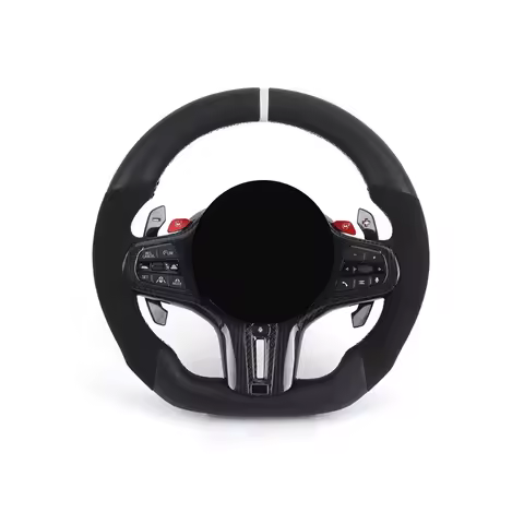 With M1 M2 Button Half Alcantara Leather Steering Wheel For B M W M3 G80 M4 G82 X3 G01 X4 G02 X5 X6 