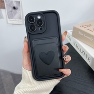 3D Love Heart Card Bag Slot Holder Pocket Case for Samsung Galaxy S25 Ultra S24 FE S23 S22 Plus A06 