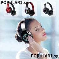 POPULAR Bluetooth Headset, Colorful Light Noise Cancelling Gaming Headset,  With Mic LED Stereo Wireless Call Headset Home