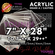 7 x 28 inches TO 29 INCHES ++ acrylic sheet with 2mm, 3mm 4mm and 5mm / transparent akrilik