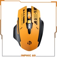Inphic A9 2.4G Bluetooth Rechargeable Wireless Silent  Gaming Mouse   Three-mode  Mecha Style Mouse 
