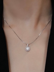 純銀莫桑鑽吊墜項鍊(白)