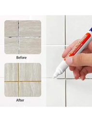 1支防水瓷磚標記填縫筆、牆縫筆、美觀的縫隙筆,適用於瓷磚地板浴室除污填縫修補工具