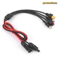 GREAT  Panel Extension Cable, 4 in 1 30A  Wire, Connector 1m Length MC4 to DC5521 7909 XT60 Female C