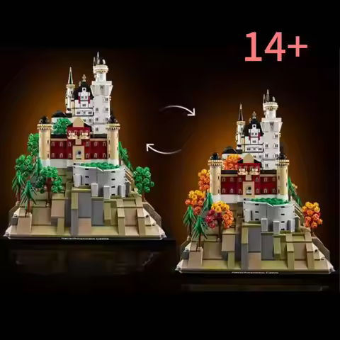 Creative In stock Neuschwanstein Architectural Model Kit Compatible 21063 Collectible Building block