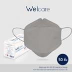 หน้ากากอนามัยทางการแพทย์ Welcare ทรง 3D รุ่น WF-99 สีเทา (กล่องบรรจุ 50 ชิ้น) ขนาด 8x21.5 ซ.ม.