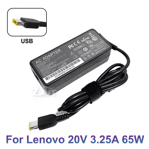 20V 3.25A 65W USB AC Power Adapter Laptop Charger For Lenovo Thinkpad X240 X270 X260 G400 T440S E440