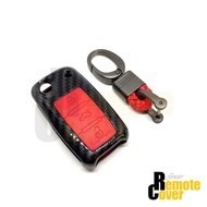 MERAH VW Polo Golf Tiguan Carbon Red Flip Key Cover
