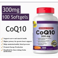 CoQ10 300 mg 100 Soft Capsules – Coenzyme Q10 Heart Energy Supplement
