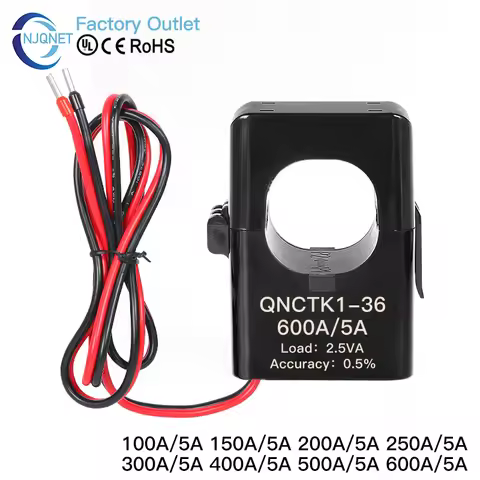 Class 0.5 split core current transformer QNCTK1-36 50 5A 100 150 200 250 300 400 600 5 clamp CT curr