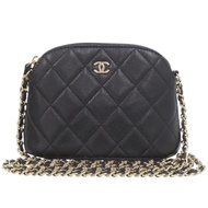 近全新 Chanel Matelassé Mini AP4000 Coco Mark 魚子醬黑色隨機封印金色五金鏈單肩包 黑色 1019 [二手] CHANEL