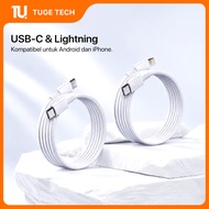 IPHONE TUGE Fast Charging Cable Type C to Lightning USB Charger Cable 3 in 1 Meter Converter Type C 