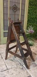 【卡卡頌 歐洲古董】稀有 ! 19世紀  英國百年  變形金剛  梯  椅  ( 獨一無二) ch0434