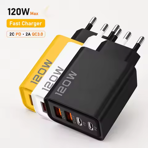120W 4 Port USB C Fast Charger PD QC3.0 Quick Charge Wall Adapter Power Adapter for iPhone 16 Samsun