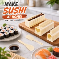10-Piece DIY Sushi Maker Kit 8 Shapes Sushi Mold Set Rice Roll Gimbap Onigiri Maker Easy Home Sushi 