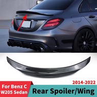 For Mercedes Benz C W205 and C63 C43 AMG 4 Door 2014-2022 Rear Spoiler Wing Facelift Boot Lip Tail S
