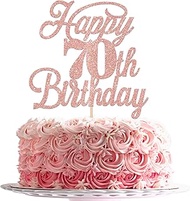 1 Pack Cake Decoration 70th Birthday Cake Topper Glitter 70 Fabulous Happy 70th Birthday Cake Topper