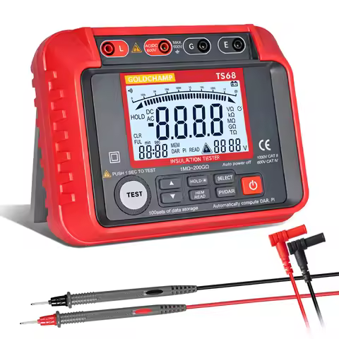 2500V Insulation Resistance Tester Megohmmeter 200G Ohm Meter PI DAR for Transformer Motor Cable Ele