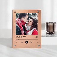 客制化禮物 金色音樂相片相框 送老婆週年紀念禮物 情人節禮物