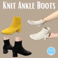Knit Ankle Heels Boots