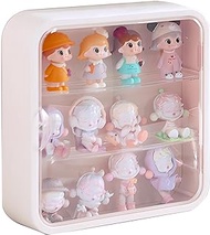 Minifigure Display Case for Figures, Wall Mounted Doll Storage Box, Clear Acrylic Figure Display Case Suitable for Lego Collectibles Action Figures Pop Mart (White)