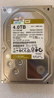 Western Digital Gold Data center 4TB SATA 3.5" 7200rpm 128MB cache 硬碟