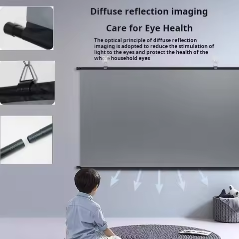 XIAOHUI Projector Screen,60 -133 Inch Reflective Fabric Cloth Projection Screen For YG300 Projetor X