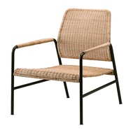 ULRIKSBERG 扶手椅, 籐製/碳黑色, 67x74x76 公分