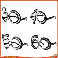 [PrettyiaSG] 30th 40th 50th 60th Funny Glitter Diamante Birthday glasses for party Novelty Plastic  