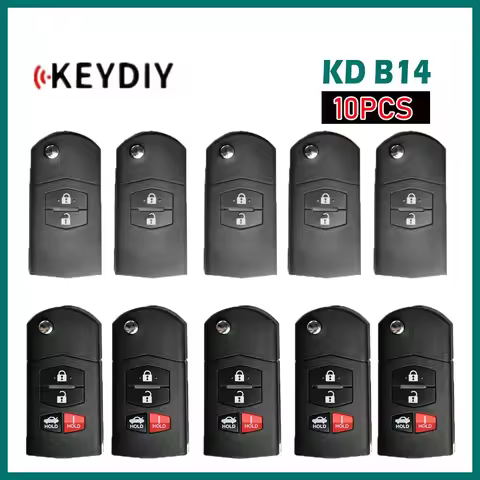 10pcs KEYDIY KD B14 Universal Remote Key 4 Buttons Car Remote Key for Mazda Style Car Key for KD-X2 