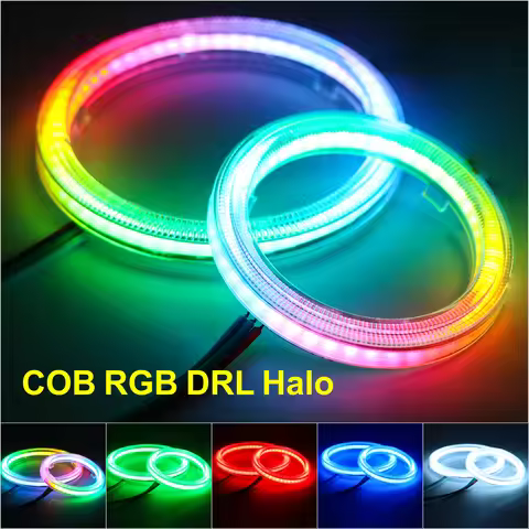 Car Headlight COB Angel Eyes Halo Rings Daytime Running Lights Fog Lights Retrofit Accessories COB H