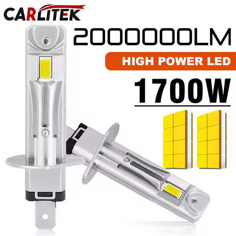 2PC 30000LM H1 LED Car Headlight Bulb H1 LED Canbus 1: 1 Size Fanles Wireless Mini Size LED Bulb LED