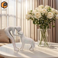 [prettyia] Man and Dog Statue Decoration Dad Gifts Cute Resin Crafts Collection Unique Figurine 6.2x