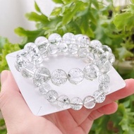 滿天星層景綠幽靈 天然水晶球粉圓手串