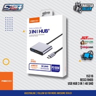 RECCI RH05 USB HUB 3 IN 1 4K UHD