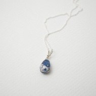 簡單小石系列-水滴‧K2 Blue‧純銀項鍊