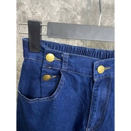 Quần jean giấy mềm lưng cao cho nữ bò dài dáng baggy co giãn 4 chiều M06