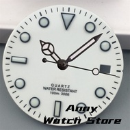 29mm Quartz Watch Dial Black White Dial Green Luminous Fit RONDA 515/RONDA 515-24H Quartz Movement