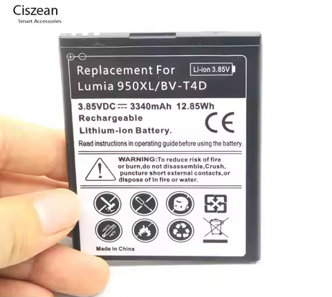 Ciszean 1x 3340mAh Replacement Battery For Microsoft Nokia Lumia 950 XL 940 XL RM-1118 RM-1116 BV-T4